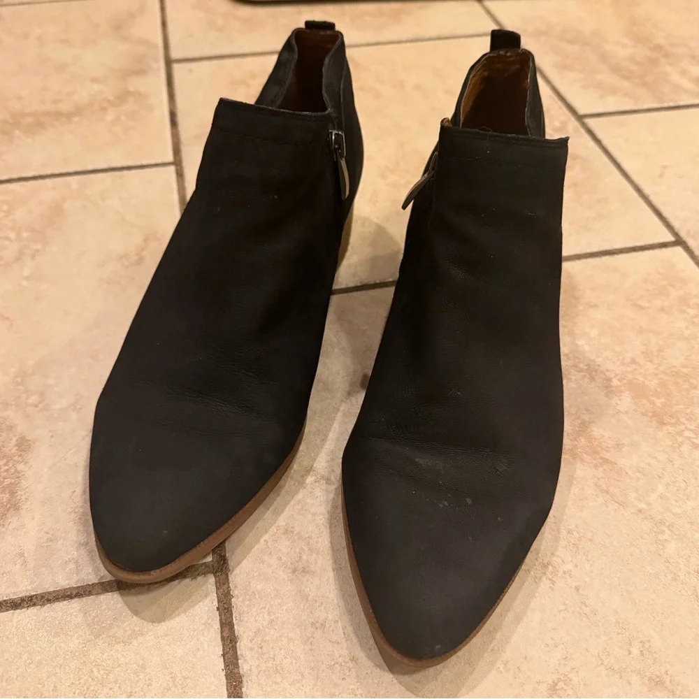 Franco Sarto Black Suede Ankle Boots - Picture 2 of 6